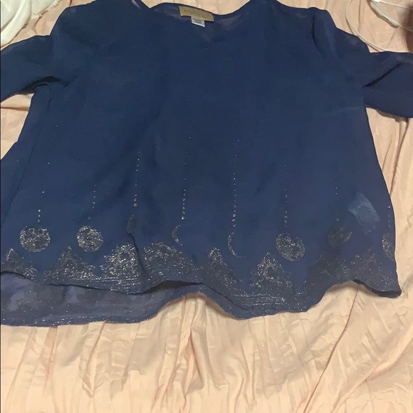 Dark blue tank top and dark blue over shirt - Picture 3 of 3